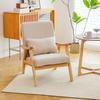 Solid Wood Single Sofa Chair Boutique Hotel Guestroom Seat Balcony Leisure Lounge Chair for Cozy Spaces