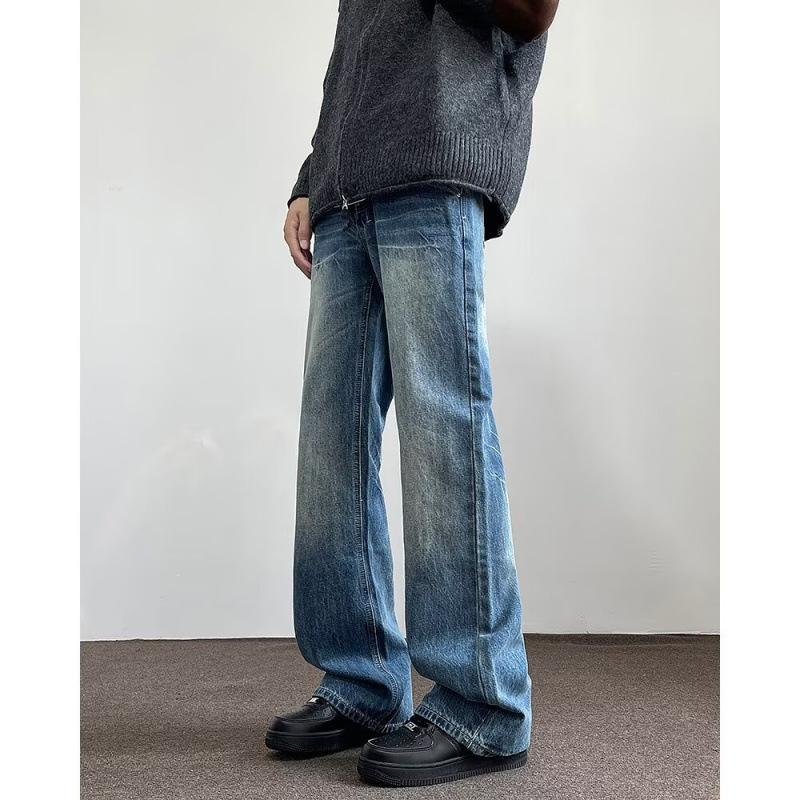 JYL Men s Flare Jeans American Vintage Blue Winter Cleanfit Tall Denim Pants M бездна