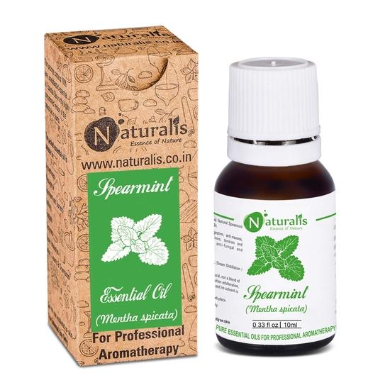 Naturalis Essence of Nature Spearmint Essential Oil 100% Undiluted Pure and Natural Therapeutic grade for Colds, Pain Relief, Aromatherapy  - 10ml 10ML
