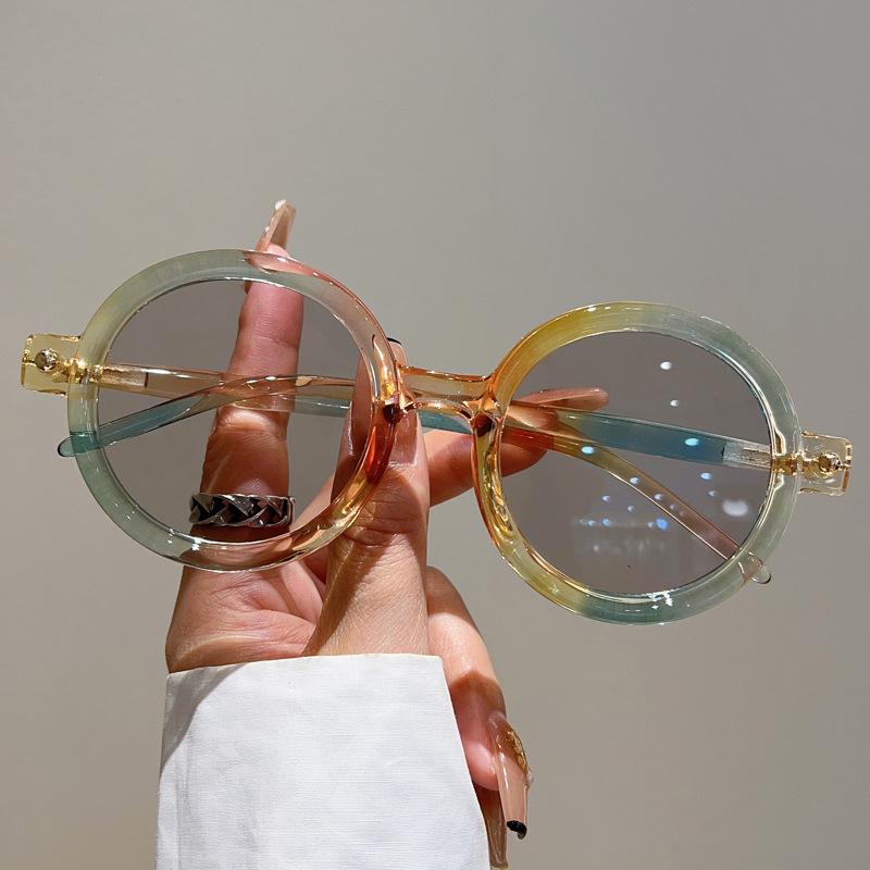 Wipon Men's Popular Vintage Round Sunglasses Wo For Trendy Sun Glasses Punk Luxury Brand Designer Shades Big Frame Eyeglasses Uv400