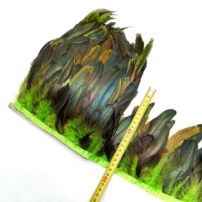5-10Meter Natural Chicken Rooster Tail Feathers Trims Fringe Plumas Wedding Party Dress Decoration Needlework Accessories13-18cm