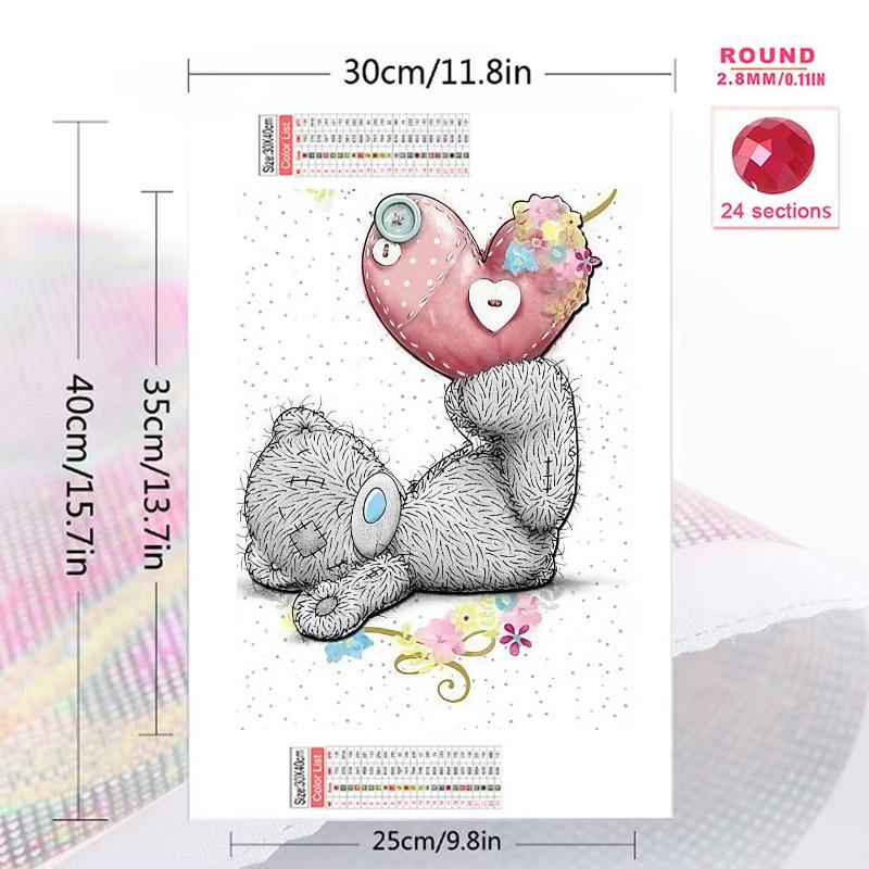 tatty Teddy 100% Round Full Drill 5D DIY Diamond Painting Embroidery Cross Stitch Rhinestone Décor toilet 3 piece set