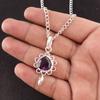 Natural African Amethyst Daughter Gift February Pendant Jewelry Sterling Silver PP-4-1