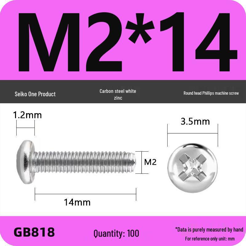 4.8 Grade Galvanized Phillips Round Head Screw (M2-M8)