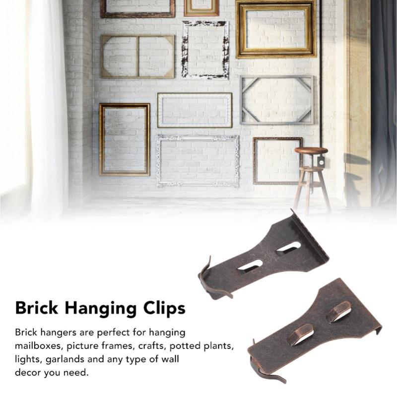 8Pcs Brick Hook Clips Steel Brick Hanger Fits Standard Size Bricks 2 1/4 Inch To 2 3/8 Inch In Height