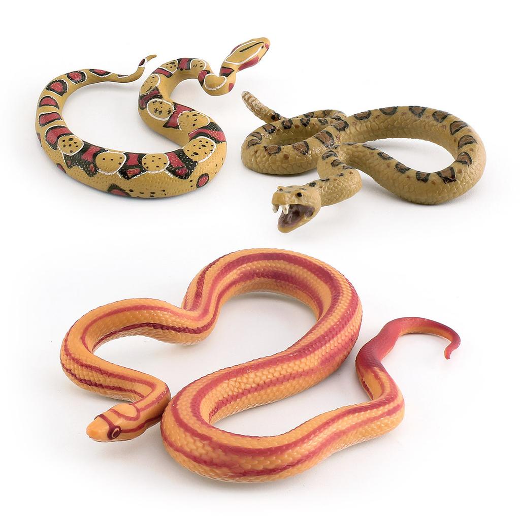 Simulated Reptile Snake Model Corn Snake Rattlesnake Red-Tailed Snake Tricky Desktop Static Ornament Toy