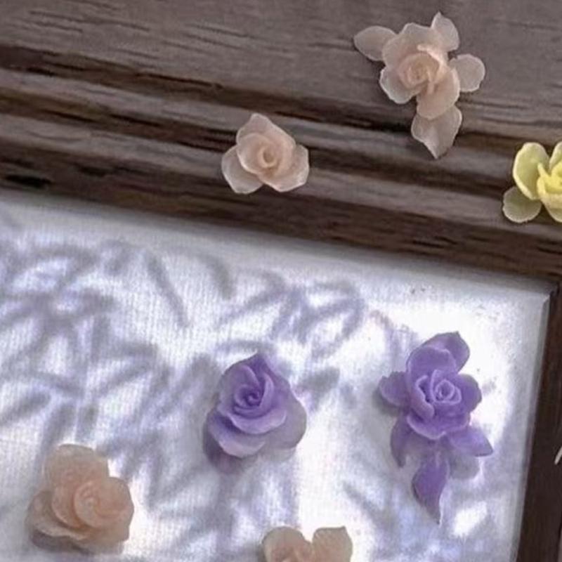Reusable Emboss Flower Bowknot Nail Charm Making Mold Unique Nail Art Silicone Mold For 3D Manicure Decoration