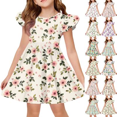 Girls' Summer Princess Dress , A,Line T,Shirt Dress Easter Day