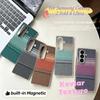 Custodia a libro con texture in pelle KEVLAR per Samsung Galaxy Z Fold 8 Ultra 7 6 5 4 3 Copertura di ricarica wireless magnetica