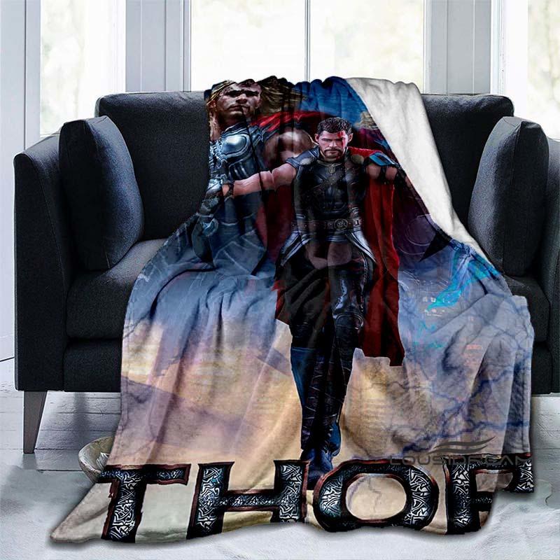 Customizable 2026 new Thor cartoon anime blankets bedroom decorations warm flannel sofa blankets suitable for home bedroom