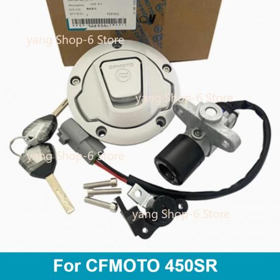 Original Motorcycle Ignition Key Switch Lock Fuel Oil Tank Cover For CFMOTO 450SR CF450SR CF400-6 CF MOTO SR450 400-6