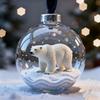 Wildlife Wonders Faux Crystal Ball Ornaments 3D Animal Decor with Fox Squirrel Deer Shatterproof Plastic Christmas Tree Decoration
