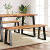 VidaXL Bench with Live Edge 140 Cm Solid Acacia Wood, Seat, Dining Bench, Living Room Seat, Entryway Bench, 353294