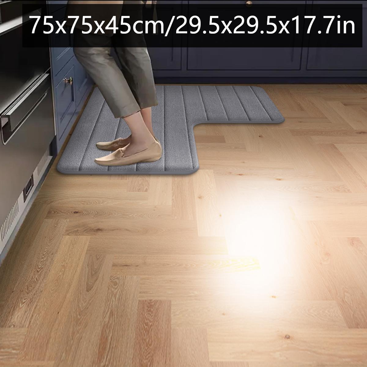 

Однотонный длинный коврик для пола на кухню L-образной формы из фланели, впитывающий коврик для пола для ресторана, бытовой нескользящий коврик для туалета, придверный коврик
