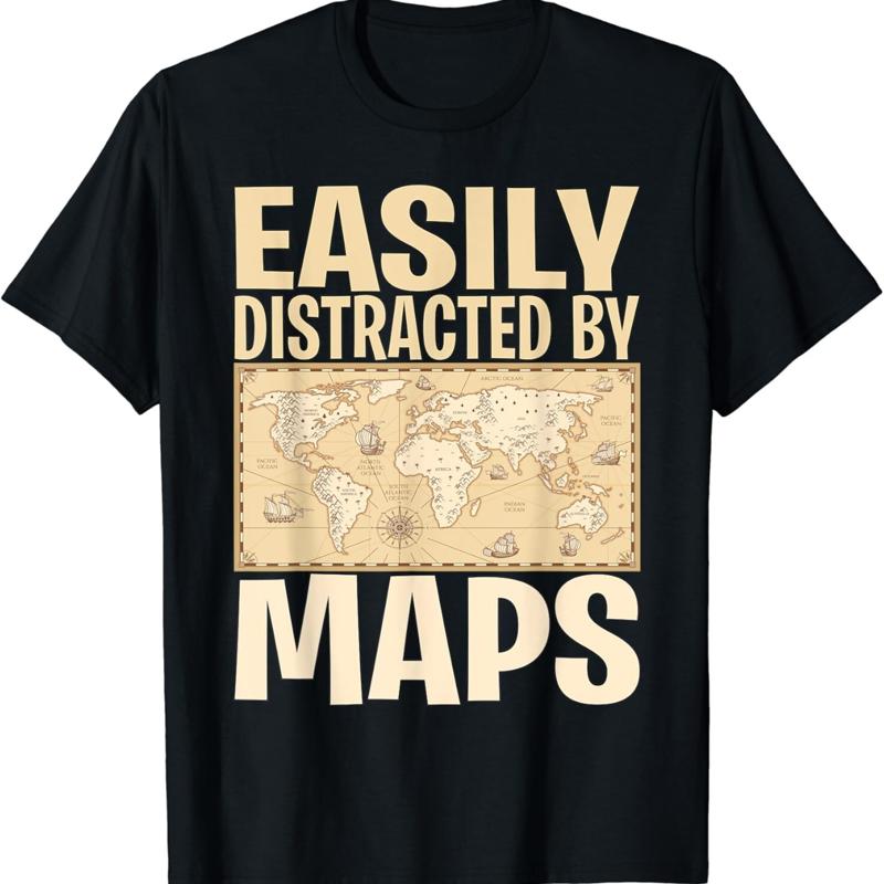Funny Geography Teacher Easily Distracted By Maps T Shirt S