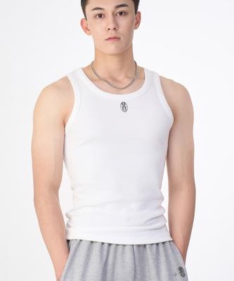 D.XO.H Thunder Logo Tight Sleeveless Unisex Sleeveless Top White