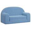 Kids  Sleeper Sofa 2 Seater Blue Soft Plush
