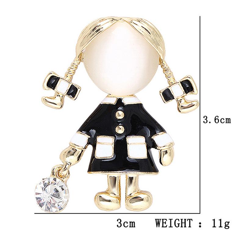 Cute Girls Brooches For Women Girls Enamel Loli Opal Jewelry