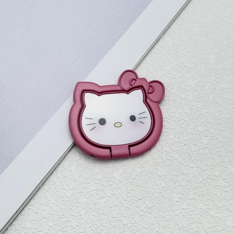 Cartoon Cat Phone Ring Stand with Magnetic Suction and Desktop Back Sticker
