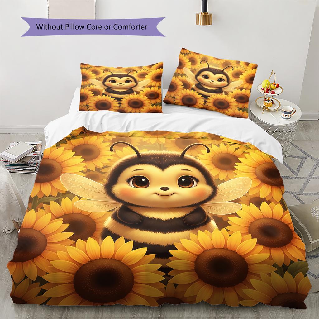 Pościel z wzorem kreskówkowym Zestaw kołdry Poszewka na kołdrę Poszewka na poduszkę Dekoracja domu Prezent urodzinowy (1 * poszwa na kołdrę + 2 * poszewki na poduszki, bez rdzenia)