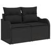 Garden Sofa Set with Cushions 4 pcs Black Poly Rattan