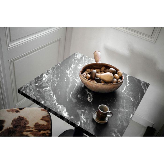 Table - Bazila - 90 x 90 cm - Noir - Bois aggloméré - Montage facile