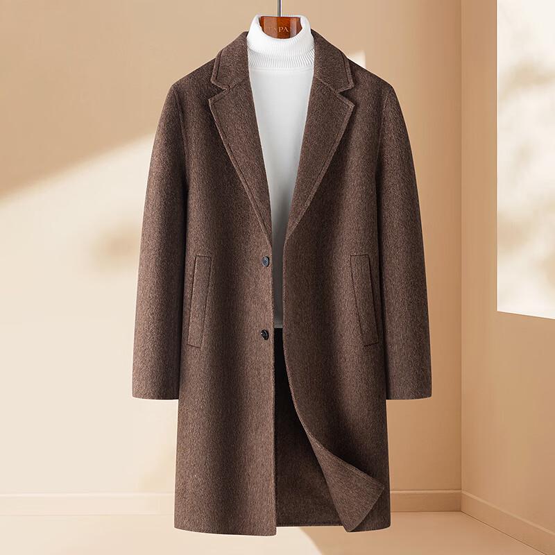 

FAPAI Men s 69% Lamb Wool Mid-Length Overcoat M