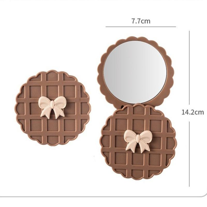 New Small Tulip Folding Mirror for Women's Desktop Stand Up Makeup Small Mirror Portable Mirror