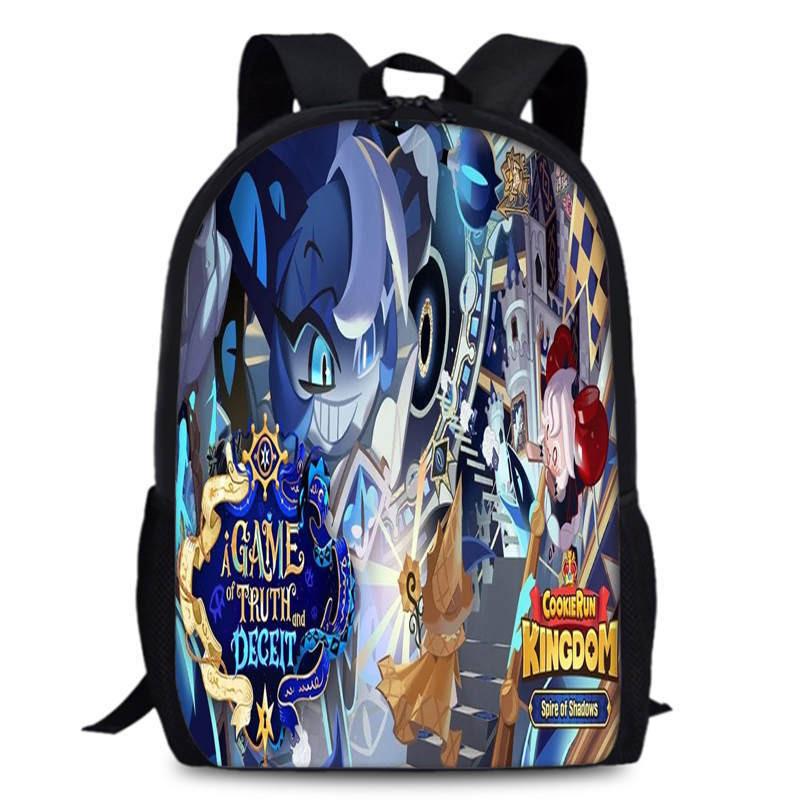 Cookie Kingdom Run School Backpack Oxford Fabric Curved Straps For Kids Unisex