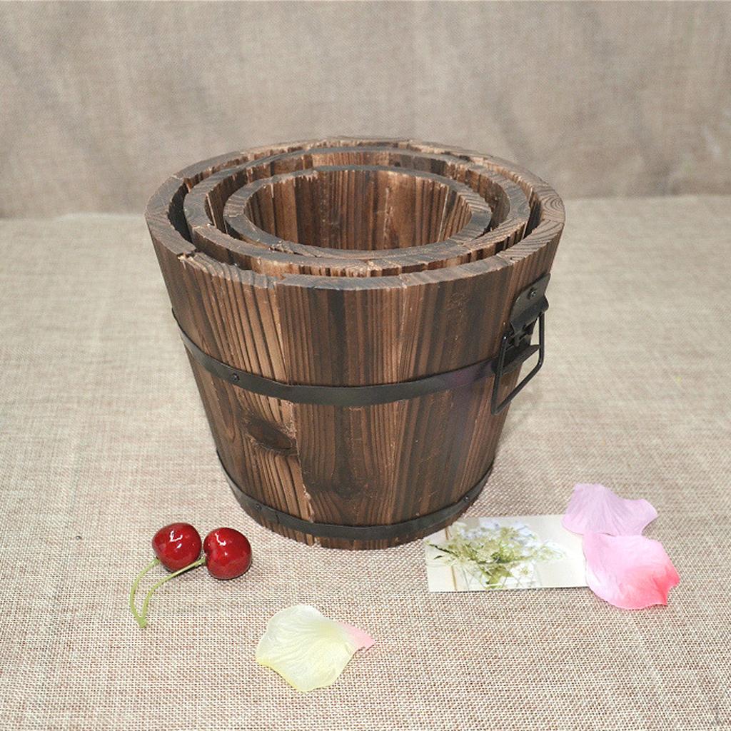 

Barrel Planter Pot Wooden patio and 10cm