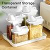 Airtight Food Storage Container Plastic Kitchen Organizer Bin with Pouring Spout And Measuring Cup Lid for Dry Food Rice Sugar Pet Food