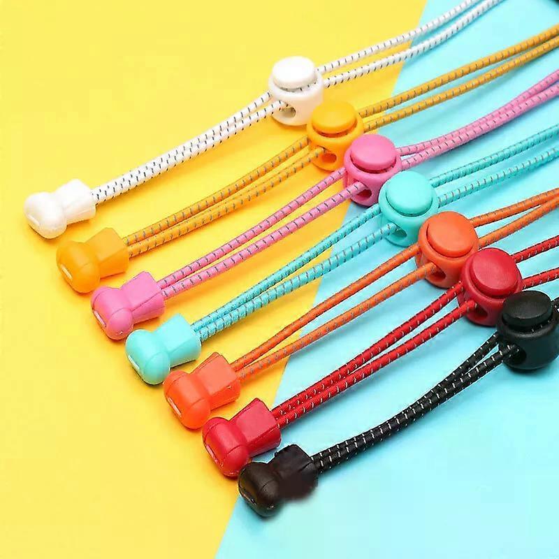 6PCS No-Tie Shoelaces, Lazy Round Elastic Colorful Reflective Free Tie-free
