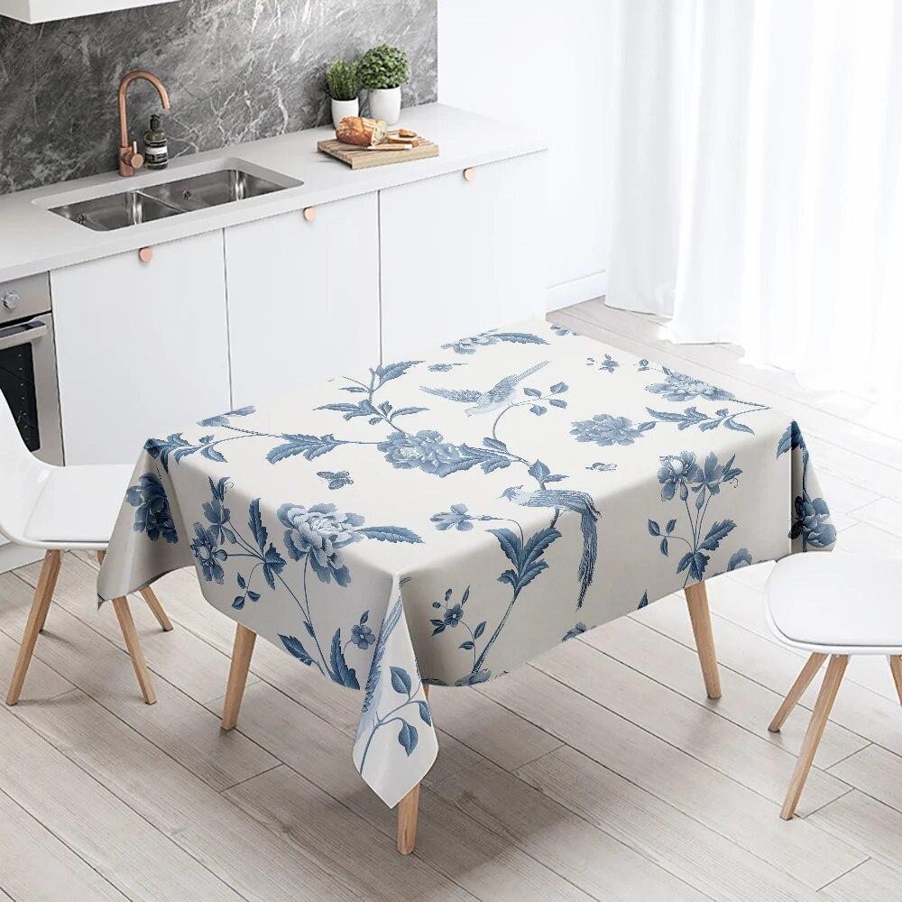 Kat Floral Tablecloth Home Decoration Anti-fouling Waterproof Dining Table  Rectangular Kitchen Fireplace Countertop
