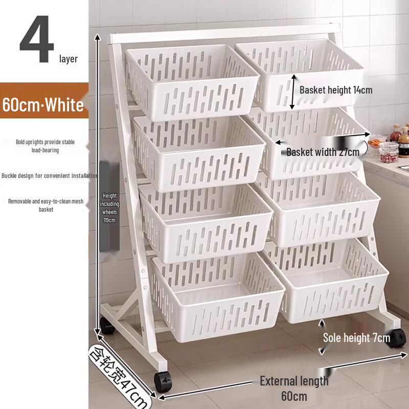 Multi-Layer Kitchen Rolling Storage Cart