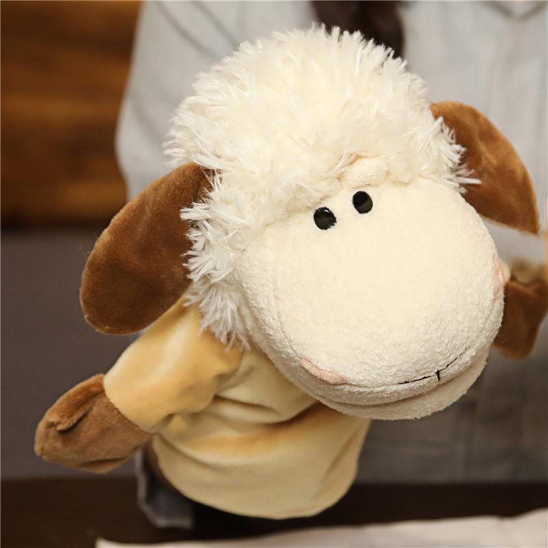 Cute Animal Hand Puppet Toy Gloves Open Mouth Can Move Dinosaur Lion Wolf Doll Tiger Children'S Gift