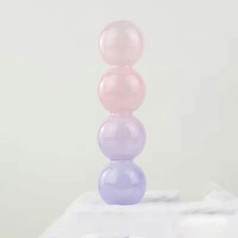 1Pc Glass Vase Hydroponics Desktop Ornaments Crystal Ball Bottle Creative Art Flower Ware Home Decor Colorful Ins