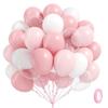 60pcs Light Pink Balloons with Clear Pastel Pink and White Balloons for Wedding Bridal Baby Shower Shower Birthday Party Decora