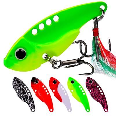 Señuelos de Pesca Cucharilla para Lucio 50mm con Anzuelo Triple Wobble Metal Señuelo Duro Vib Cucharilla Señuelo Aparejo