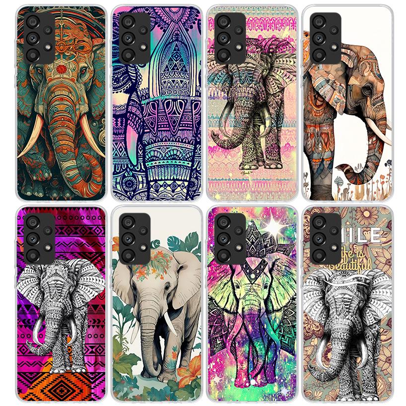 Elephant Mandala Aztec Phone Case For Samsung Galaxy A52 A51 A50S A32 A22 A12 A02S A72 A71 A31 A70 A30S Note 20 Ultra 10 Plus S1