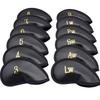 12 Pieces PU Leather Golf Iron Cover Guarding Headcovers Scratch Protection