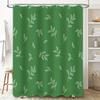 Green Floral Shower Curtain Rustic Bath Decor Leaf Pattern for Bathroom Window Covering Polyester Fabric with Metal Eyelets Size