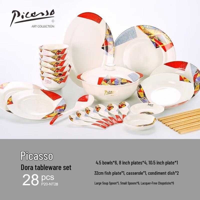 Picasso Dora 28-Piece Nordic Ceramic Dinnerware Set
