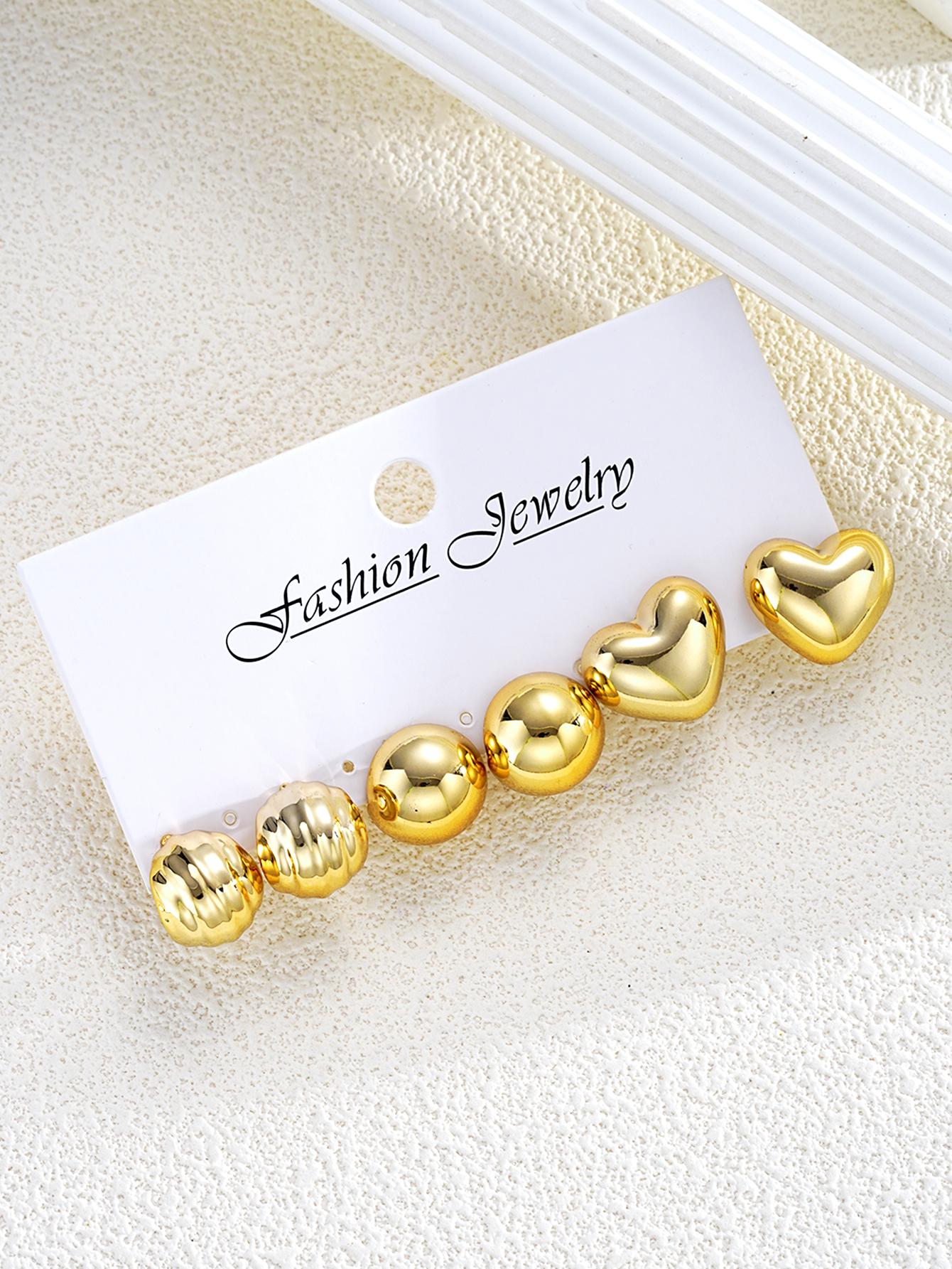 

Модные полукруглые серьги с любовной декорацией из CCB, 3 пары, для повседневного украшения женщин