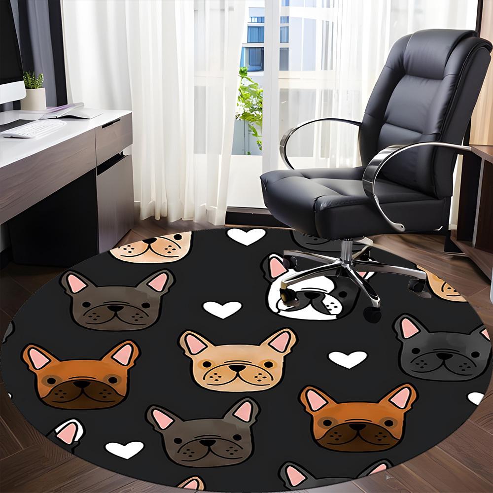 1pc French Bulldogs Chair Carpet for Office - Durable, Ideal for Chair Mats, Stylish & Functional Decorative Rug yy260130092