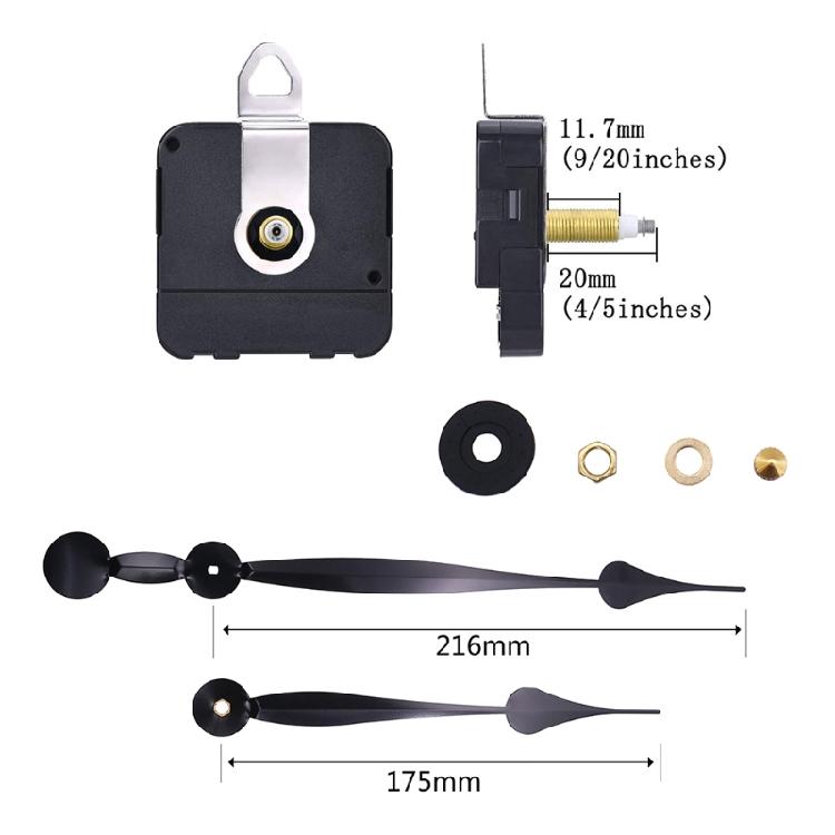 High Torqued Quiet Clock Movement Long and Short Shafts Clock Mechanism