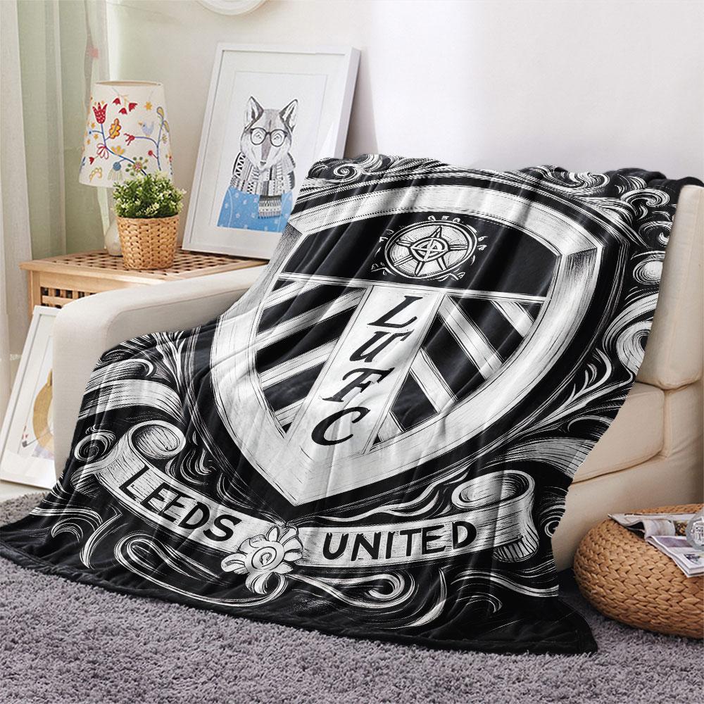 1PC Leeds United Patterned Flannel Blanket Suitable For All Seasons for Home Decor Warmth and Comfort Gifts Holiday Present
