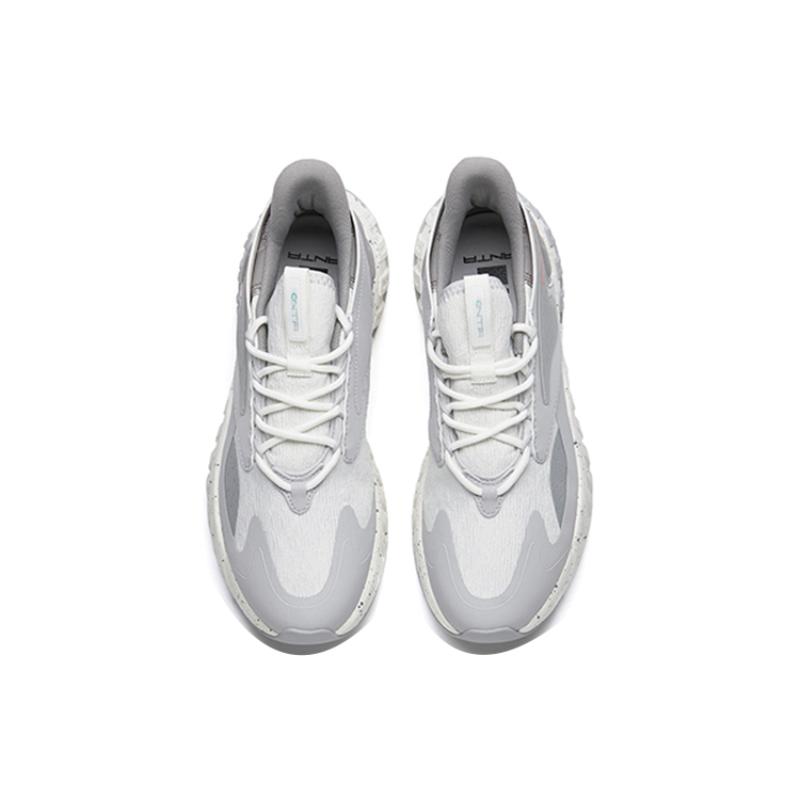 Anta Non-slip Wear-resistant Shock Absorption Low-Top Chunky Sneakers Men's White Gray Sneakers