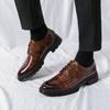 Men's Shoes Large Size New Leather Shoes Fashion Men's Block Carved Business Dress Leather Shoes Wedding Groom Shoes