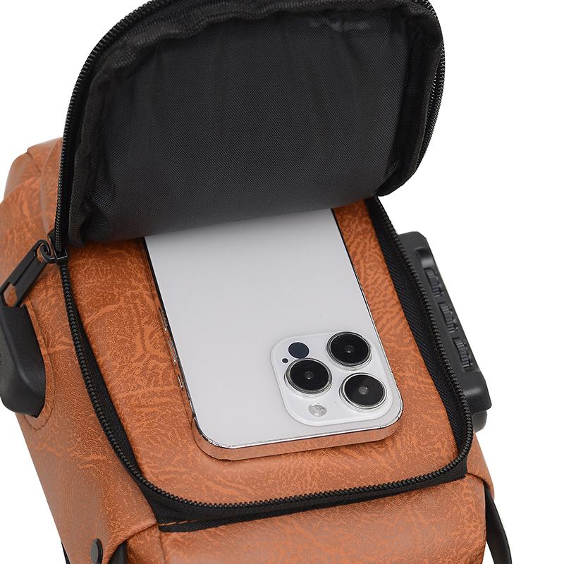 Men's Chest Bag Oxford Shoulder Crossbody Bag Waterproof USB Combination Lock Riding Bag