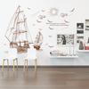 Sailboat Journey Removable Transparent PVC Wall Sticker Decal for Home Wall Decor Living Room Bedroom Office